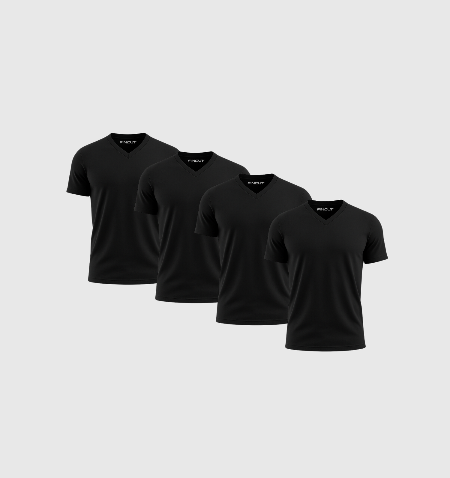 4-pack V-trička - černá