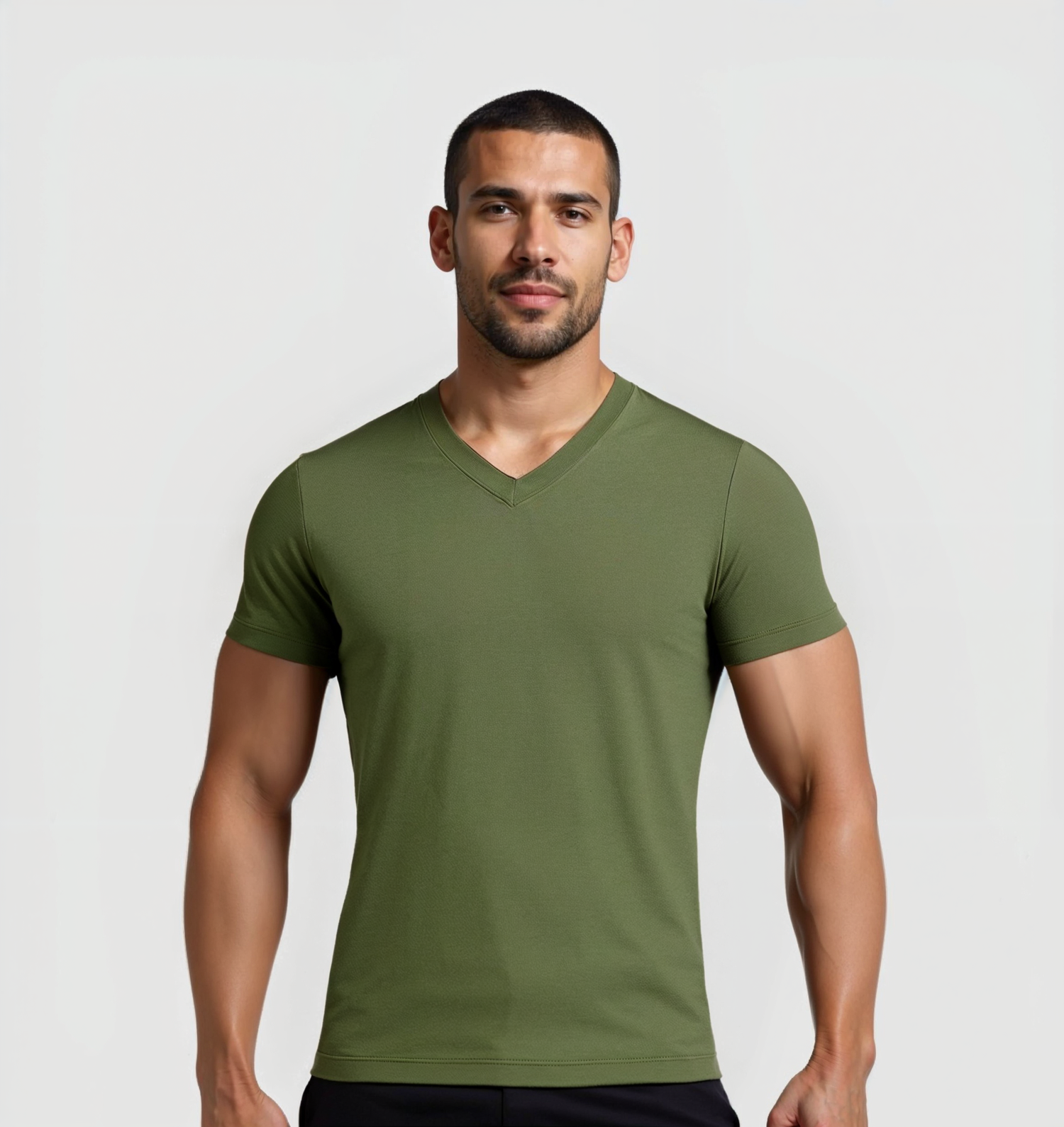3-pack V-trička - khaki
