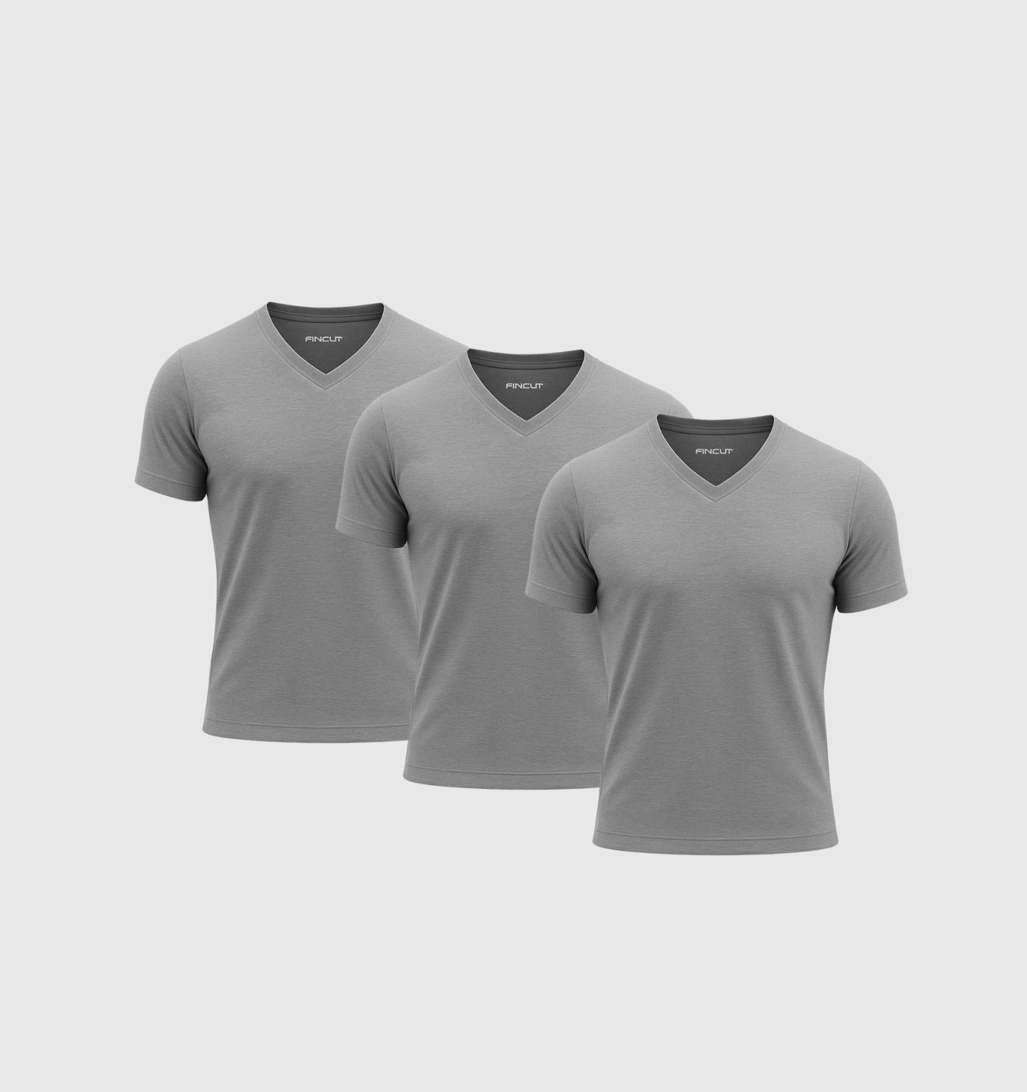 3-pack V-trička - šedá