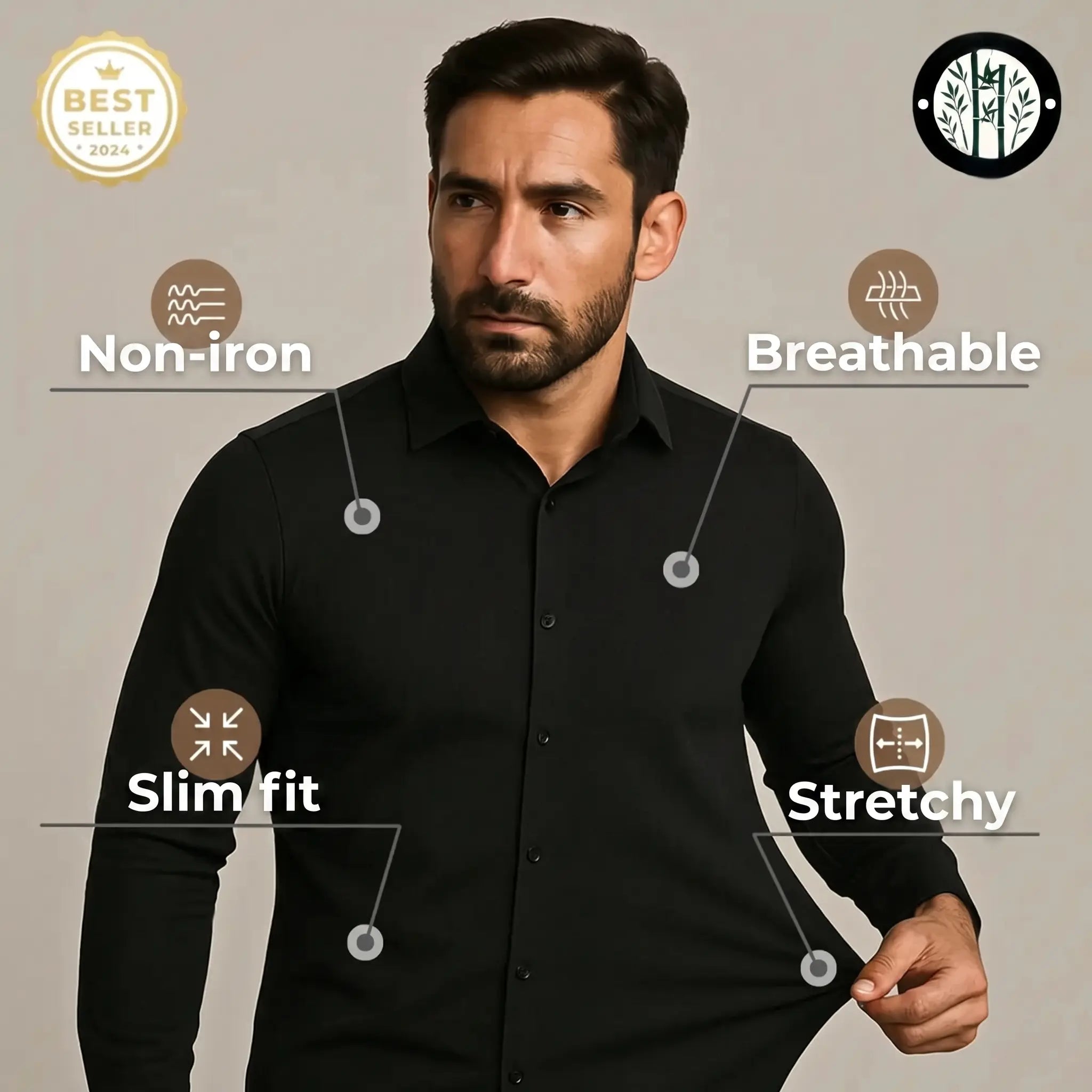 NON-WRINKLE SHIRT WITH A SLIM FIT